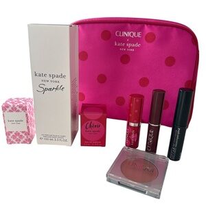 Kate Spade Clinique Make-up/ Fragrance Set Sparkle Cherie Gift Set New